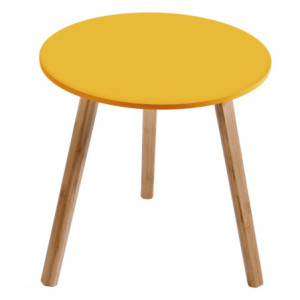 Tavolino Lizzy Senape Ø40xH40cm MDF e Bamboo