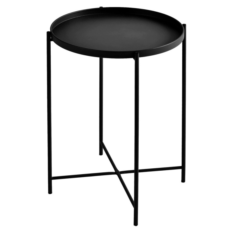 Tavolino Frosty Nero Ø37xH50cm Metallo