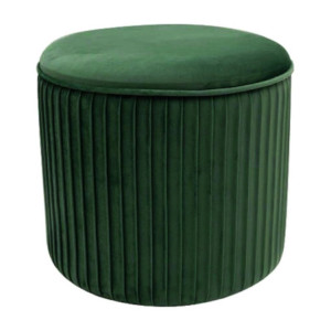 Pouf Contenitore Leon Verde Scuro 38x38x35cm