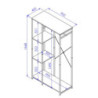 Porta Abiti 3 Ripiani Hamilton Metallo Nero Legno 90x40x166,8cm