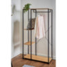Porta Abiti 3 Ripiani Hamilton Metallo Nero Legno 90x40x166,8cm
