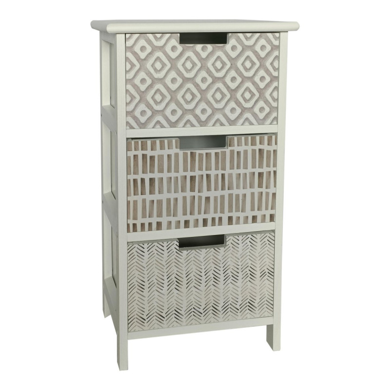 Cassettiera 3C Fez Bianco Cassetti Etnici Beige 34x25x62cm