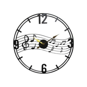 Orologio da Parete Musica 60cm Metallo Nero