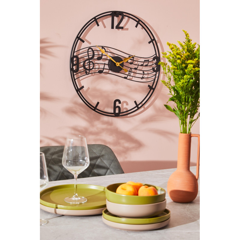Orologio da Parete Musica 60cm Metallo Nero