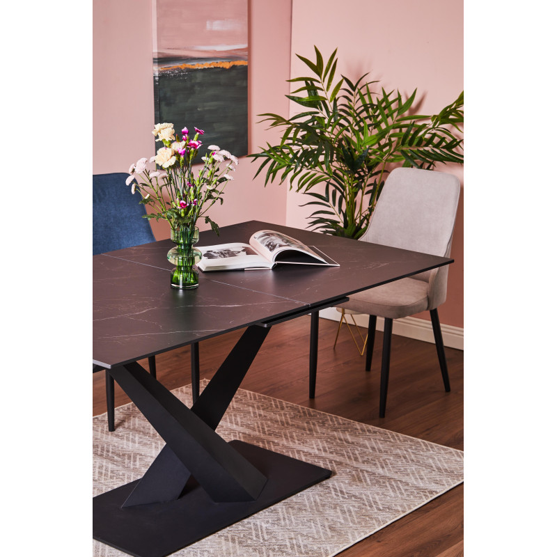 Tavolo Allungabile Oliver Ceramica Nero Marmo 160/200x90x75cm