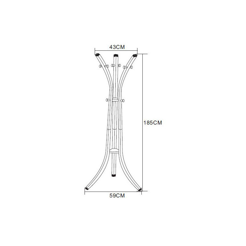 Appendiabiti Reed Metallo Grigio Scuro 40x59x184cm