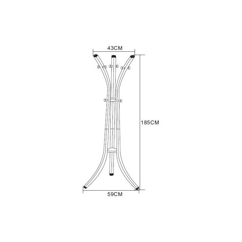 Appendiabiti Reed Metallo Tortora 40x59x184cm