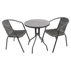 Tavolo Rio Grigio Scuro 60x70cm in Metallo
