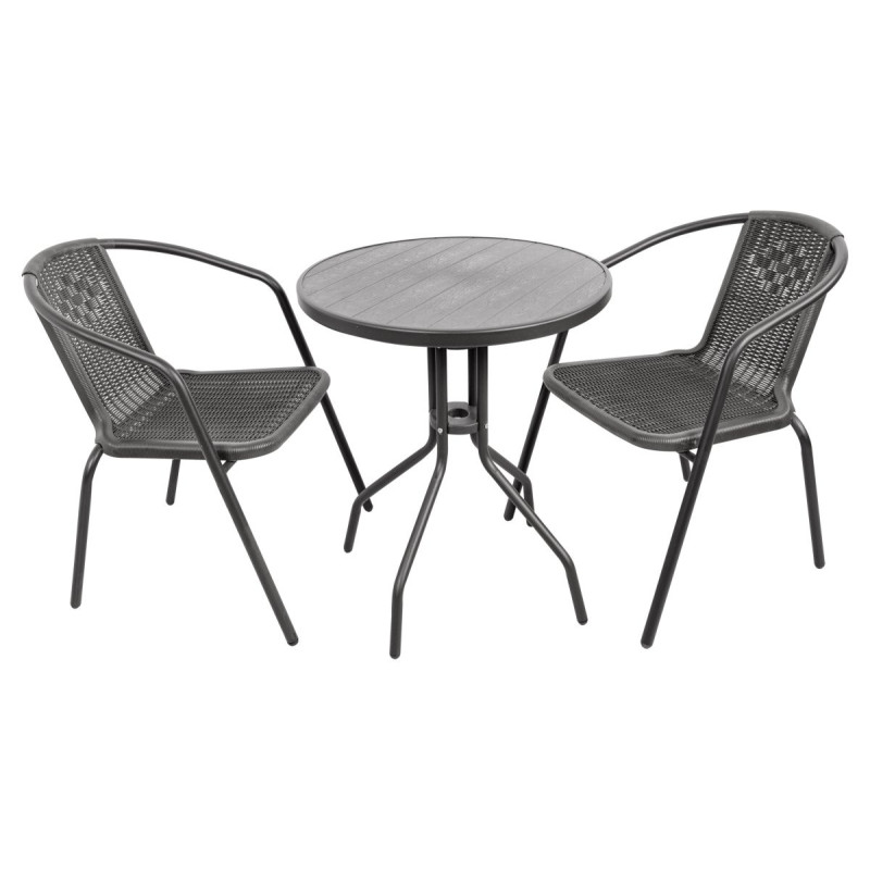 Tavolo Rio Grigio Scuro 60x70cm in Metallo