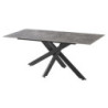 Tavolo Becker 180x90x76 cm Top Ceramica Marmo Gambe Nere