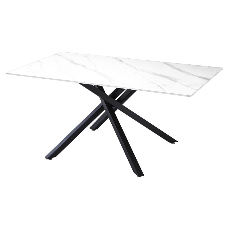 Tavolo Rettangolare Astor 160x90x75 cm Top Ceramica Marmo
