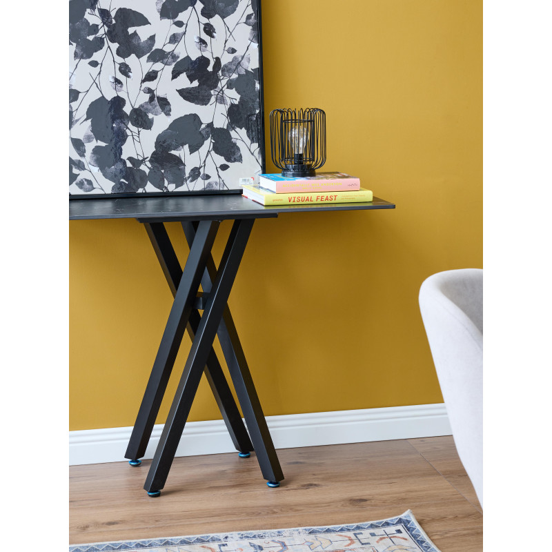 Consolle Astor 100x40 Ceramica Amica Nero Marmorizzato