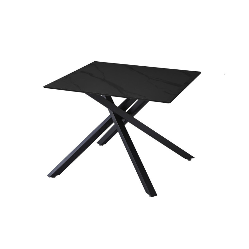 Tavolino Astor 50x50 Ceramica Nero Marmorizzato Soggiorno