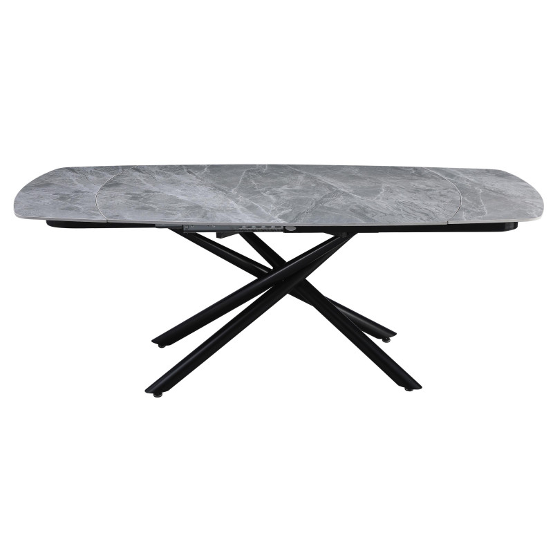 Tavolo Ryder 140/200x90 Ceramica Grigio Marmorizzato Lucido
