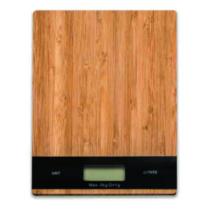 Bilancia Cucina 5kg Elettrica Bamboo Naturale Compatta