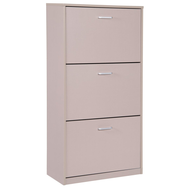 Scarpiera 3 Ante in Melamina Tortora 60x24x115 cm
