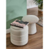 Pouf Contenitore Chubby in Tessuto Bouclé Bianco 35x35x40 cm