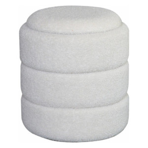 Pouf Contenitore Chubby in Tessuto Bouclé Beige 35x35x40 cm