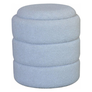Pouf Contenitore Chubby in Tessuto Bouclé Grigio 35x35x40 cm