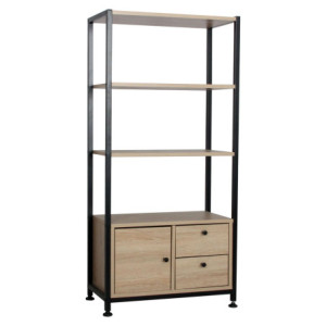 Libreria Hamilton 2 Mensole 1 Anta 2 Cassetti 58x30x122 cm