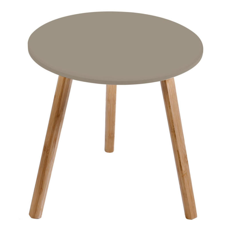 Tavolino Lizzy Greige Ø40xH40 cm MDF Bamboo
