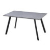 Tavolo Fisso Paros 140x80x75 cm Grigio Pietra Gambe Nere