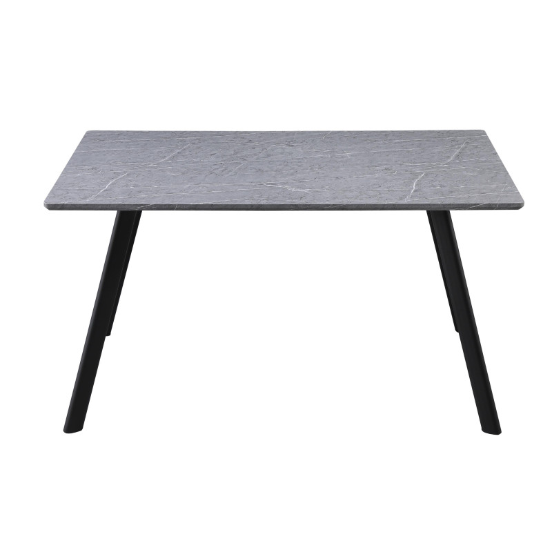 Tavolo Fisso Paros 140x80x75 cm Grigio Pietra Gambe Nere