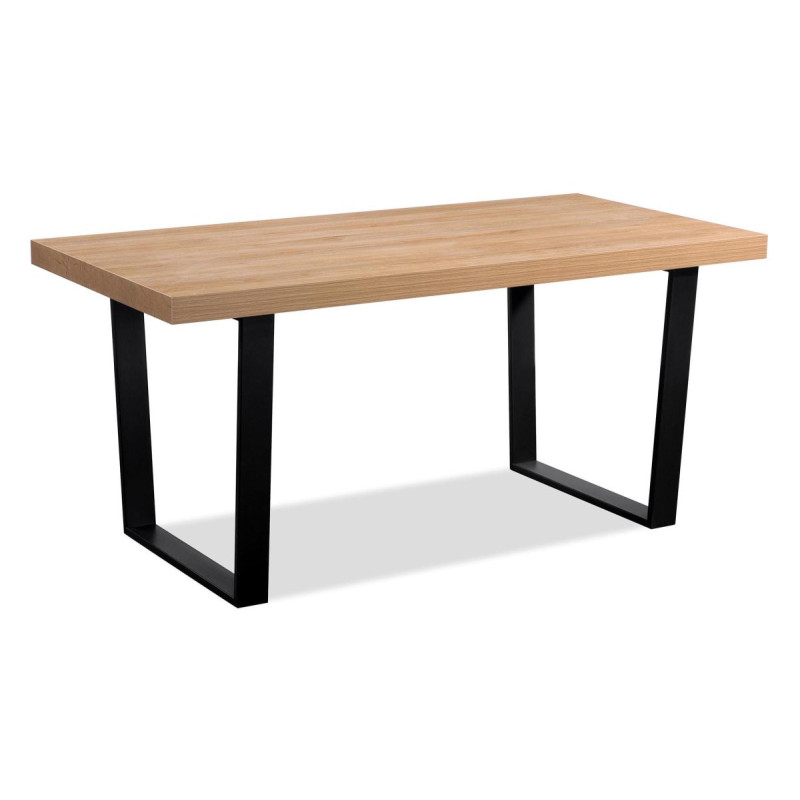 Tavolo Jacob 180x90x75 cm MDF Naturale Gambe Nere