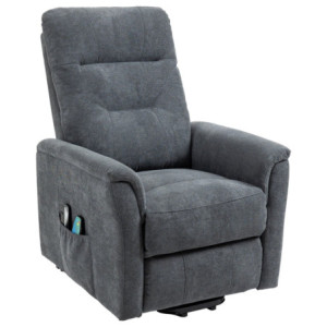 Poltrona Relax Katia 2 Motori Tessuto Grigio Scuro