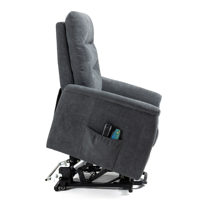 Poltrona Relax Katia 2 Motori Tessuto Grigio Scuro
