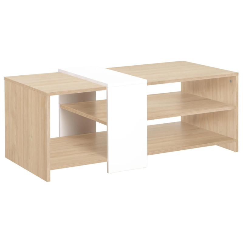 Tavolino Aladin 100x53x41,5 cm Naturale/Bianco Legno