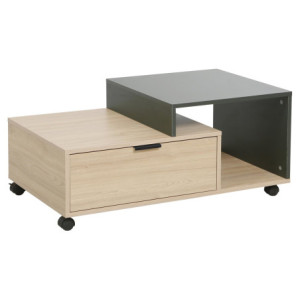 Tavolino Aladin 90x50x40 cm Naturale/Verde Scuro