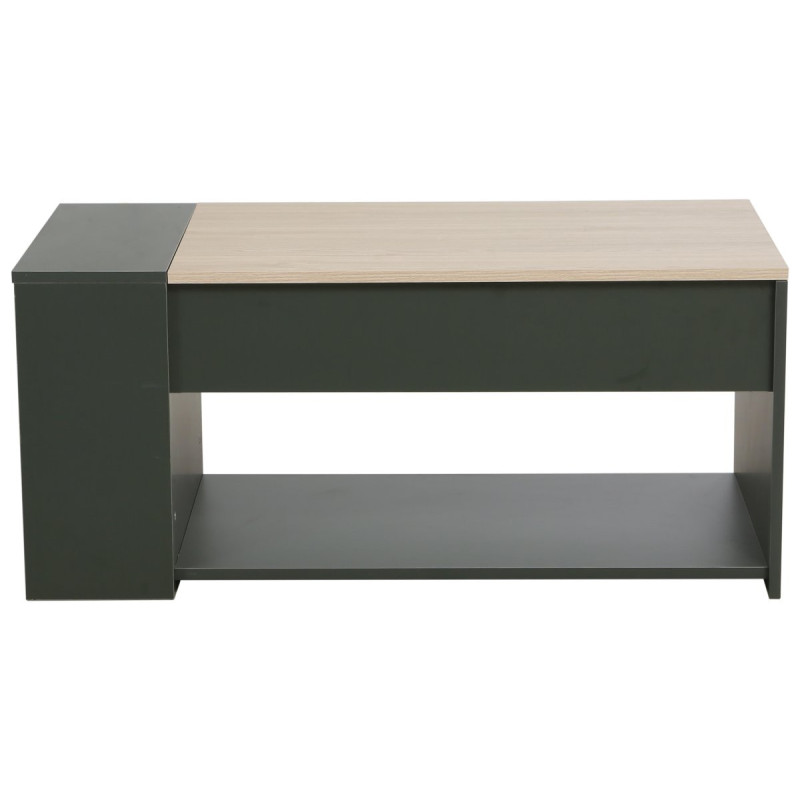 Tavolino Jasmine 100x50x45 cm Verde Scuro e Top Naturale