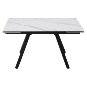 Tavolo Cooper 120/180x80x76 cm Ceramica Bianco Marmorizzato