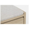Panca Porta Scarpe Quercia con Cuscino Tortora 80x30x45 cm