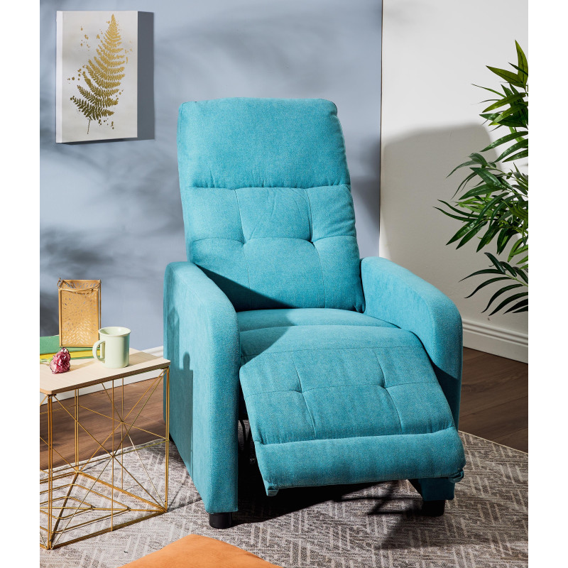 Poltrona Relax Emily Tessuto Poliestere Blu Avio