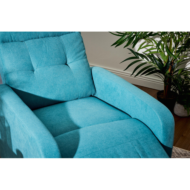 Poltrona Relax Emily Tessuto Poliestere Blu Avio