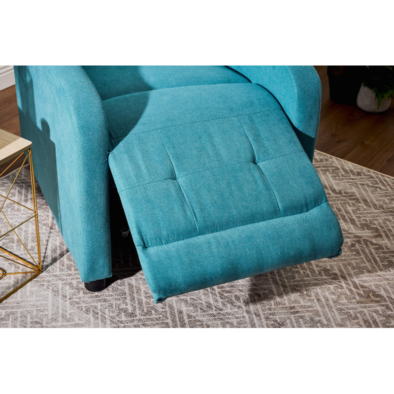 Poltrona Relax Emily Tessuto Poliestere Blu Avio