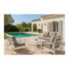 Salotto 4 Pezzi Monroe Bianco Polyrattan Giardino Moderno