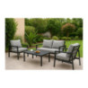 Salotto 4 Pezzi Monroe Grigio Polyrattan Alluminio Giardino