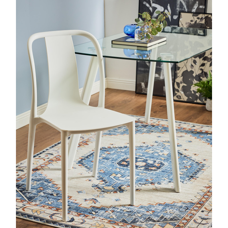 Sedia Irene in PP Bianco 50x43x88 cm Design Moderno