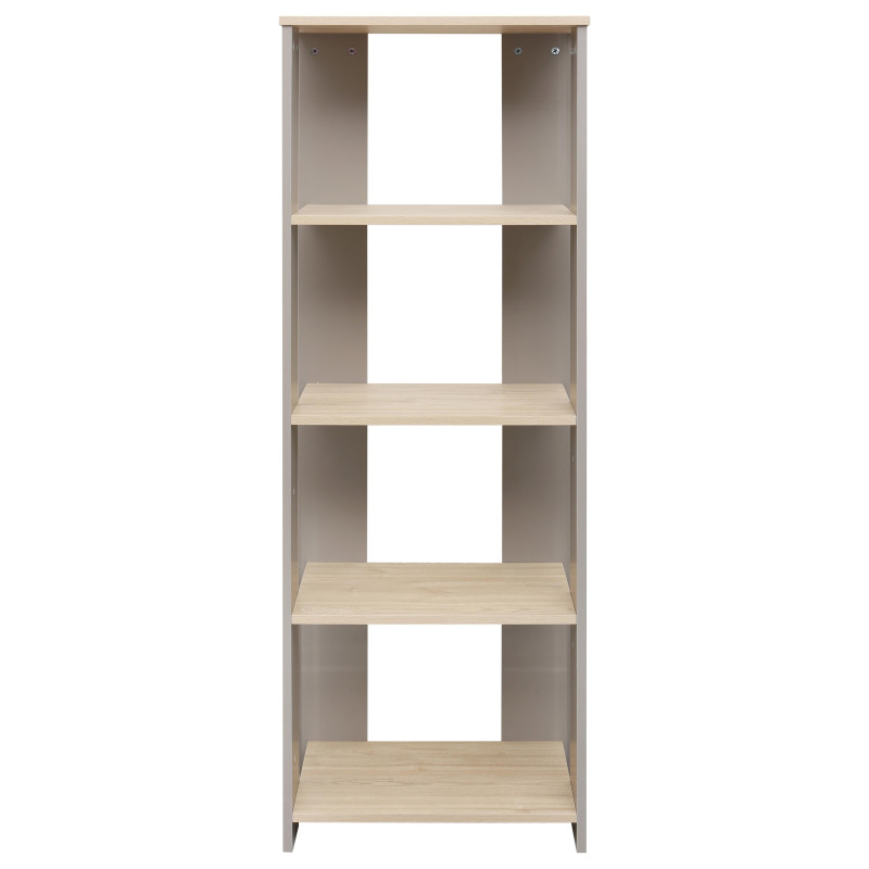 Libreria Baez 48x30x141 Cm Naturale E Tortora