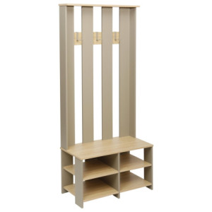 Appendiabiti Baez 80x40x175,5 cm Naturale e Tortora Design
