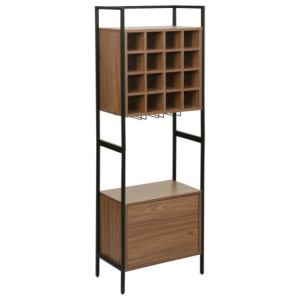 Cantinetta Grancru 51x30x155 cm Marrone Scuro e Nero Design