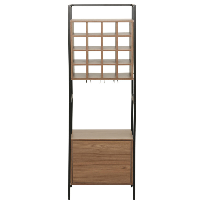 Cantinetta Grancru 51x30x155 cm Marrone Scuro e Nero Design