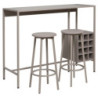 Banco Bar Grancru con 2 Sgabelli e Cantinetta Tortora Design