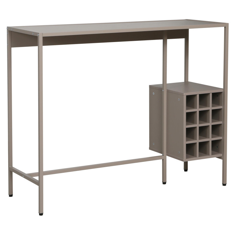 Banco Bar Grancru con 2 Sgabelli e Cantinetta Tortora Design