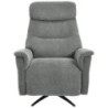 Poltrona Relax Jacquelin Tessuto Grigio Scuro Gambe Nere Design