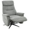 Poltrona Relax Jacquelin Tessuto Grigio Scuro Gambe Nere Design