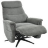 Poltrona Relax Jacquelin Tessuto Grigio Scuro Gambe Nere Design